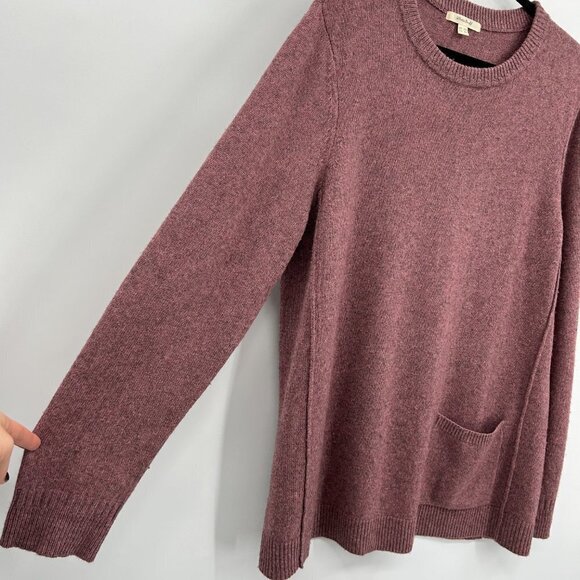 WHITE STUFF Mauve Purple Merino Wool Alpaca Knit Pocket Pullover Sweater Size XL - Picture 3 of 6